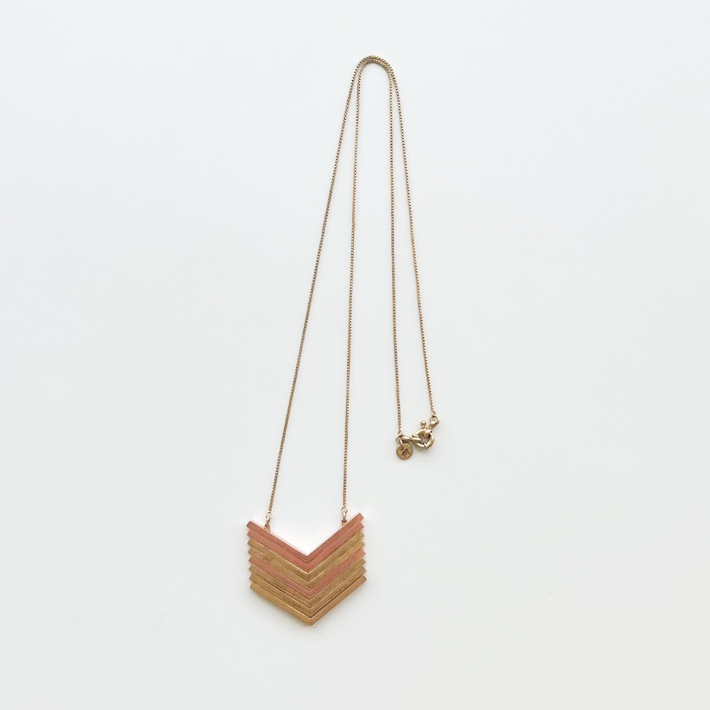 Madewell Arrowstack Necklace in Rose Gold